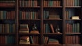 intellectual knowledge books shelf background ai generated