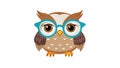 Intellectual owl with stylish glasses, deep in thought and study. vector design Generative AI Royalty Free Stock Photo