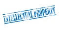 Intellectual property blue stamp Royalty Free Stock Photo