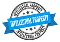 intellectual property label sign. round stamp. band. ribbon Royalty Free Stock Photo