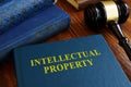 Intellectual property law about copyright on desk Royalty Free Stock Photo