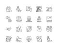 Intellectual property law line icons, signs, vector set, outline illustration concept Royalty Free Stock Photo