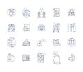 Intellectual Property line icons collection. Patents, Copyrights, Trademarks, Infringement, Piracy, Trade secrets