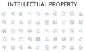 Intellectual property line icons collection. Self-employment, Freelancing, Project-based, Autonomy, Entrepreneurship