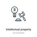 Intellectual property outline vector icon. Thin line black intellectual property icon, flat vector simple element illustration Royalty Free Stock Photo