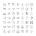 Intellectual property rights linear icons, signs, symbols vector line illustration set Royalty Free Stock Photo