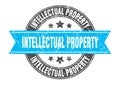 intellectual property round stamp with ribbon. label sign Royalty Free Stock Photo