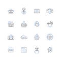 Intellectually curious line icons collection. Inquisitive, Investigative, Questioning, Analytical, Speculative, Learning