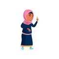 intelligence arabian girl teen has idea for solve challenge cartoon vector