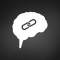 intelligence brain with connection or link icon. vector illustration isolated on black modern background. Royalty Free Stock Photo