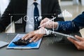 Intelligence and business analytics with key performance indicators dashboard concept.StartUp Programming as Fintech concept. Royalty Free Stock Photo