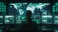 The Intelligence Command Center. AI generated Royalty Free Stock Photo