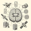 Intelligence and connectivity depicting how modern technology Royalty Free Stock Photo