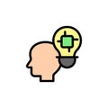 Intelligence, head, chip, bulb icon. Simple color with outline vector elements of innovations icons for ui and ux, website or