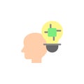 Intelligence, head, chip, bulb icon. Simple color vector elements of innovations icons for ui and ux, website or mobile