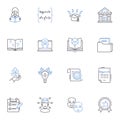 Intelligence line icons collection. Wisdom, Knowledge, Cognition, Acumen, Insight, Brilliance, Ingenuity vector and