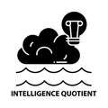 intelligence quotient icon, black vector sign with editable strokes, concept illustration