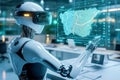 Intelligent AI Agentic robot data analysis complex futuristic work