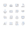 Intelligent chat line icons collection. Chatbot, AI, Conversational, Automated, NLP, Linguistic, Response vector and