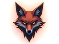 Intelligent Fox Head Mascot Logo with Glow Royalty Free Stock Photo