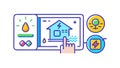 Intelligent Home System: Icons for Energy, Security, and IoT, vector design Generative AI Royalty Free Stock Photo