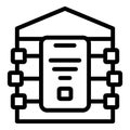 Intelligent home technology icon outline vector. Automated house