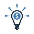 Intelligent, idea, dollar icon. Simple editable vector illustration