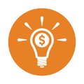 Intelligent, idea, dollar icon. Orange color vector EPS