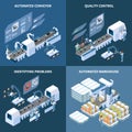 Intelligent Manufacturing Isometric Design Concept Royalty Free Stock Photo
