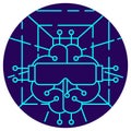 Intelligent Simulation icon. Vector thin line illustration Royalty Free Stock Photo