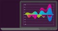 Intelligent technology hud interactive panel. Data screen with charts. Annual financial report