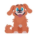 Intelligentbeat becoming flushed canine. Canine smiling. Cartoon style, Vector Illustration