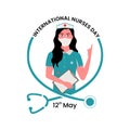 Intenational Nurses Day With Medical Services Icon Royalty Free Stock Photo