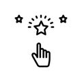 Black line icon for Intend, think and select
