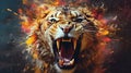 Intens Tiger hunt Artwork Royalty Free Stock Photo