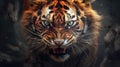 Intens Tiger hunt Artwork Royalty Free Stock Photo