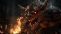 Intense Action Scenes With A Red-furred Dragon In Unreal Engine 5