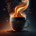 Intense aroma photorealistic coffee portrait