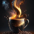 Intense aroma photorealistic coffee portrait