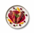 Intense Beet Dish With Chicken Wings And Anchovy Steak