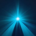 Intense Blue Light Burst with Radiant Rays on Dark Background abstract beams Royalty Free Stock Photo