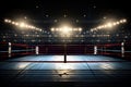 The Intense Boxing Ring in Arena Showcasing the Spirit of Combat. created with Generative AI