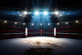 The Intense Boxing Ring in Arena Showcasing the Spirit of Combat. created with Generative AI