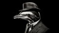 Intense Chiaroscuro Portrait Of A Detective Dolphin In Liquid Metal Royalty Free Stock Photo
