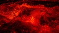 Intense close-up of violently churning, bright red molten lava flow creating dramatic textures and glowing splashes against a dark Royalty Free Stock Photo