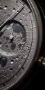 Intense Close-ups Of Lunarpunk Style Watch On Black Surface Royalty Free Stock Photo