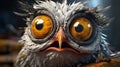 Intense Close-ups Pixel Game Owls In Martin Wittfooth Style