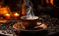 Intense Coffee: Steaming Cup and Beans that Tell the Story of the Perfect Aroma...Taste and Energy with a Cup of Steaming Coffee