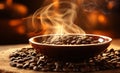 Intense Coffee: Steaming Cup and Beans that Tell the Story of the Perfect Aroma...Taste and Energy with a Cup of Steaming Coffee