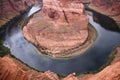 The intense color of the river in the Horseshoe bend cliff Royalty Free Stock Photo